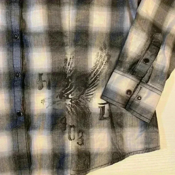 Harley Davidson Women's Button Down Plaid Cotton Shirt Size L - Picture 4 of 12